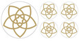 Aufkleber-Set Venusblüte, gold Aufkleber-Set Venusblüte, gold