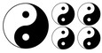 Aufkleber-Set Yin Yang,schwarz Aufkleber-Set Yin Yang,schwarz